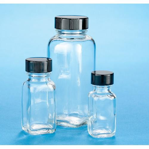 bottle, french square, clear, 4oz, phen, p / pv (c08-0372-040)