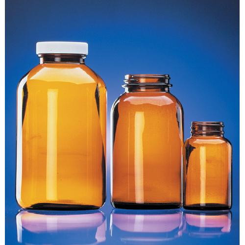 amber wide mouth bottle, 8 oz, w/o cap