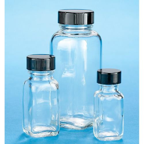 bottle french square, clear, 8oz, phen, 14b rbr (c08-0372-806)