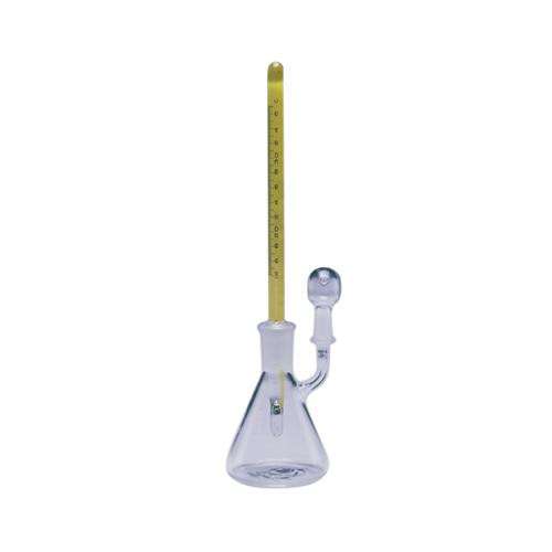 kimble chase kimax  specific gravity pycnometer bottle, serialized, with non-mercury red spirit-filled standard taper 10/18 thermometer, 10ml