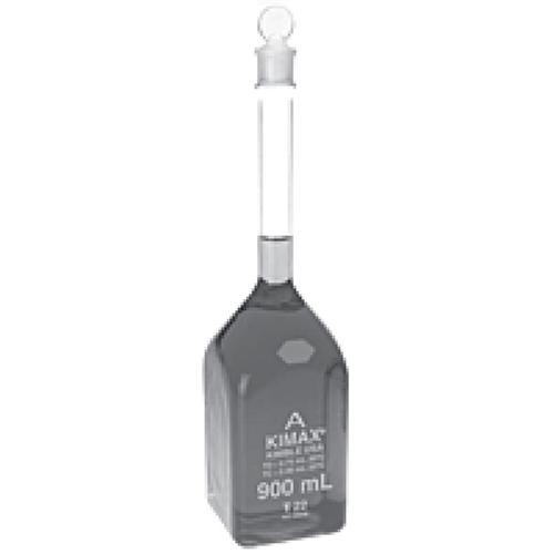 kimax, class a square volumetric flask calibrated 'to contain' and 'to deliver', 900ml