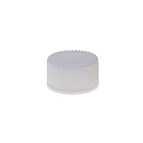 white urea screw thread caps with ptfe-faced foam-backed rubber liners, 20-400