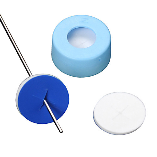 11mm dark blue snap cap with precut ptfe/silicone septa bulk