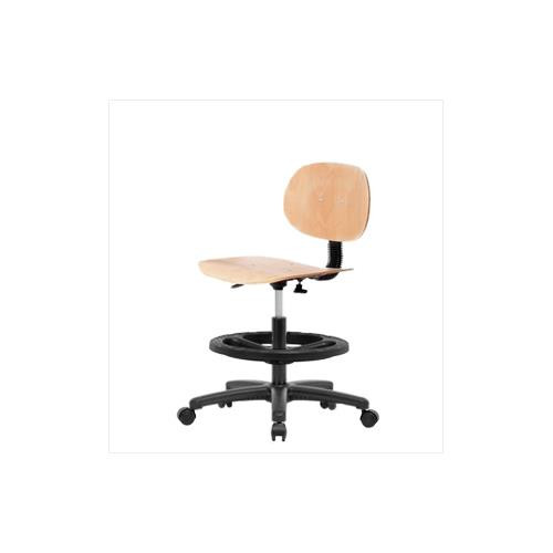 wood medium bench height chair with black nylon base, no foo (c08-0378-162)