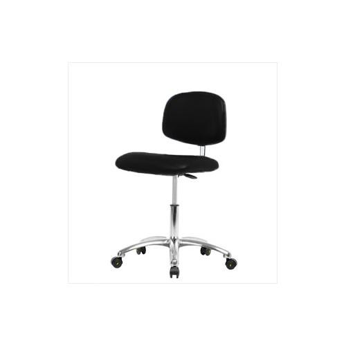 basic esd/clean room vinyl desk height chair with chrome base, esd casters, blue