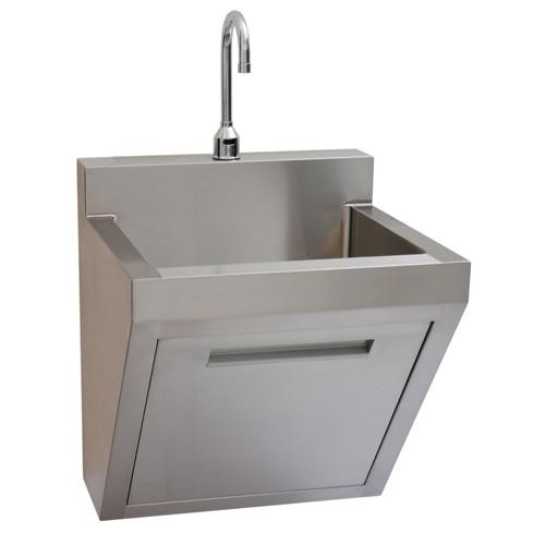 surgical scrub sink, wall mounted, includes deck mounted faucet