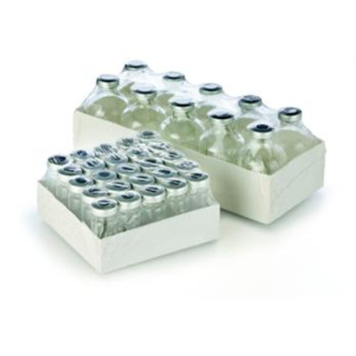 clear glass vial pre-assembled with stopper and aluminum crimp seal, 10ml, 20mm