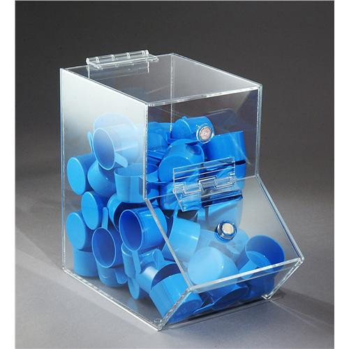 dispensing bin, acrylic, medium (9.5"h x 10.5"l x 6.25"w)