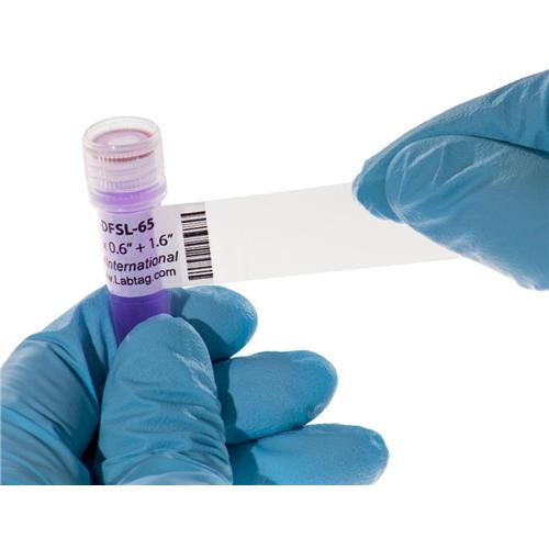 cryo laser labels, wrap-around, 1" x 0.5"+ 0.75", permanent