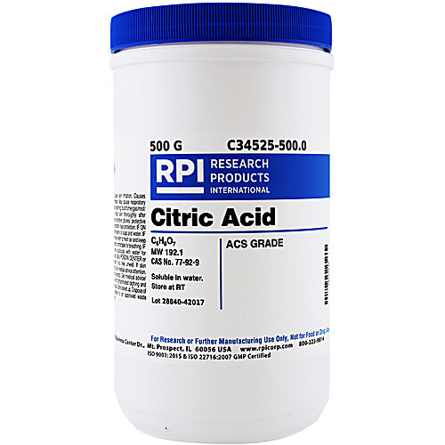 citric acid, acs grade, 500g