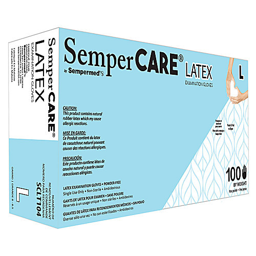 sempercare latex gloves, powder-free, textured, m (c08-0601-955)