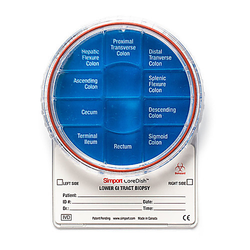 coredishr upper gi track biopsy container, 8 compartments, p