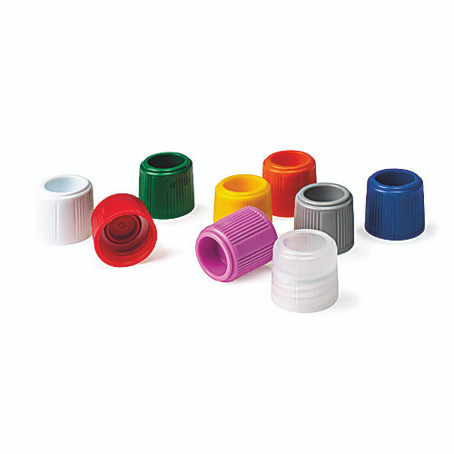 screw caps for sample tubes, silicone washer, red