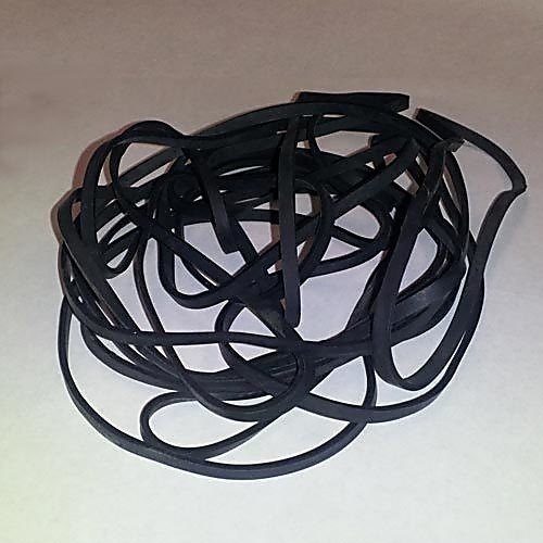 rubberband, esd black conductive latex, 4.0 in long x 0.25 i