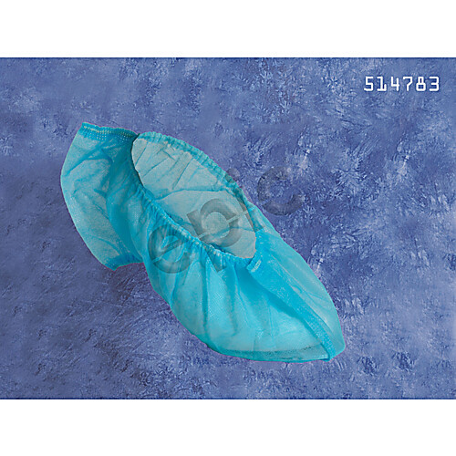 shoecover, epic brand, plain bottom polypropylene, blue fabric, stitched seams, size large, double bagged, 100ea/pk, 3pk/cs, 300ea/cs