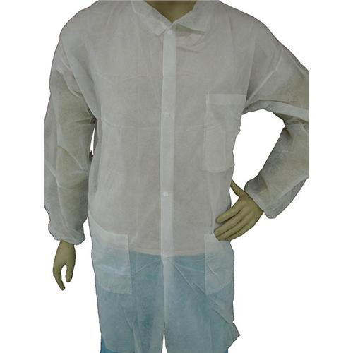 lab coat, white, economy spp, elastic wrist, 3 pocket, l