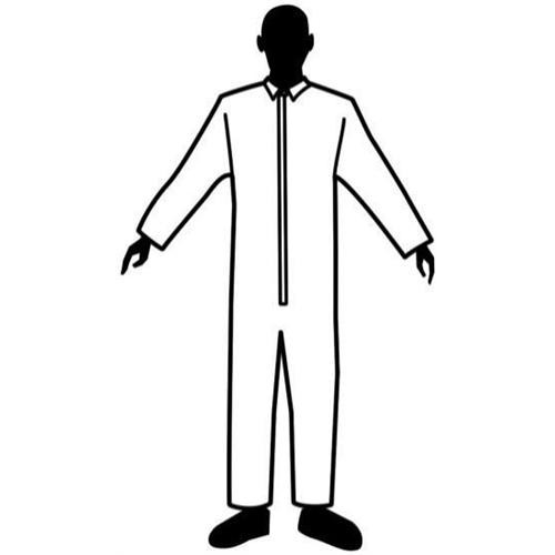 coveralls, white, heavy pp, collar, xl