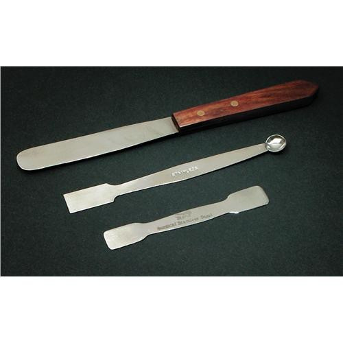 stainless steel spatula, 8" (one end flat, one end spoon)