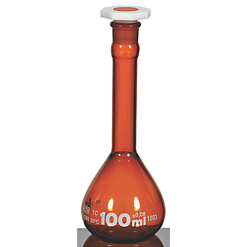 volumetric flask, class a, amber, 25ml