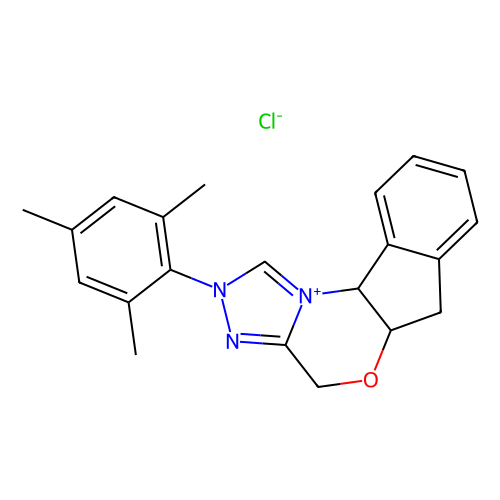 (-)-(5as,10br)-5a,10b-dihydro-2-(2,4,6-trimethylphenyl)-4h,6h-indeno[2,1-b][1,2,4]triazolo[4,3-d][1,4]oxazinium chloride monohydrate (c09-0721-387)