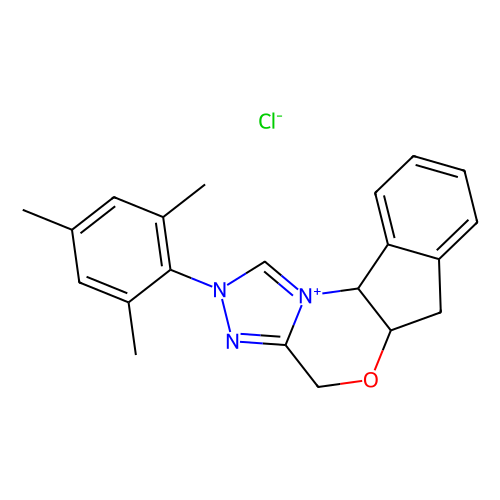 (-)-(5as,10br)-5a,10b-dihydro-2-(2,4,6-trimethylphenyl)-4h,6h-indeno[2,1-b][1,2,4]triazolo[4,3-d][1,4]oxazinium chloride monohydrate (c09-0721-388)