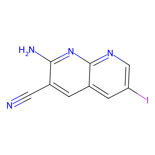 2-amino-6-iodo-[1,8]naphthyridine-3-carbonitrile (c09-0726-225)