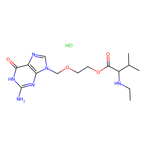 acyclovir n-ethyl-l-valinate hydrochloride