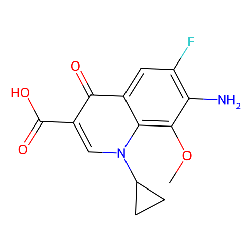 7-amino-1-cyclopropyl-6-fluoro-1,4-dihydro-8-methoxy-4-oxo-3-quinolinecarboxylic acid