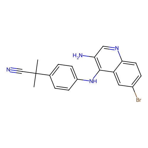 2-(4-((3-amino-6-bromoquinolin-4-yl)amino)-phenyl)-2-methylpropanenitrile (c09-0731-817)