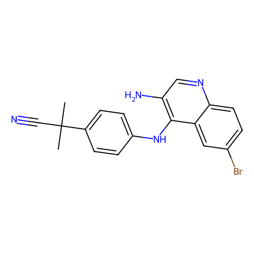 2-(4-((3-amino-6-bromoquinolin-4-yl)amino)-phenyl)-2-methylpropanenitrile (c09-0731-818)