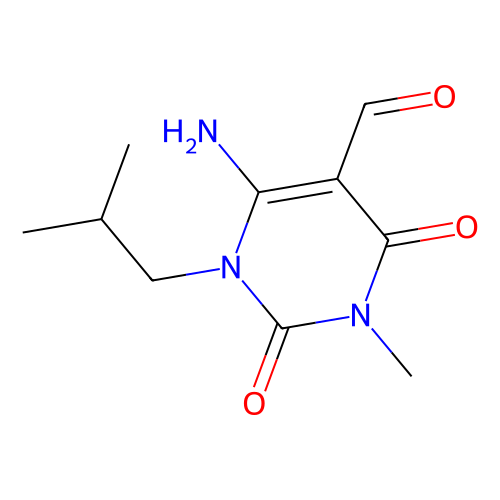 6-amino-1-isobutyl-3-methyl-2,4-dioxo-1,2,3,4-tetrahydropyrimidine-5-carbaldehyde (c09-0734-020)