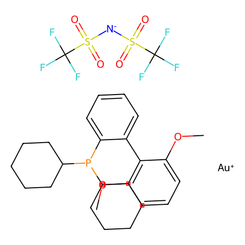 bis(trifluoromethanesulfonyl)imide(2-dicyclohexylphosphino-2'',6''-dimethoxy-1,1''-biphenyl)gold(i) (c09-0775-863)