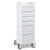 polyethylene tall 6 drawer locking cart, white