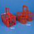 bottle carrier 6 position for up to 95mm wide bottles hdpe red