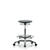class 10 huron polyurethane clean room stool - high bench height with chrome foot ring and casters in black polyurethane (c062b-030991)