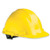 peak hard hat, ratchet, yellow