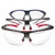 adaptec safety glasses, wide, dark blue frame, clear lens (c08-0453-649)