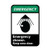 emergency, emergency shower keep area clear with graphic, 10 (c08-0511-559)