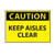 keep aisles clear caution sign, 7â€ x 10â€, ps vinyl