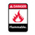 danger, flammable with graphic, 10x7, rigid plastic