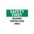 safety first, hearing protection area, 10x14, rigid plastic