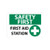 safety first, first aid station, graphic, 10x14, .040 alum