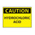 hydrochloric acid caution sign, 10 , aluminum