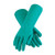 assurance unsupported nitrile, 22 mil., green, flock lined, raised diamond grip, m