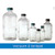 8oz (240ml) clear boston round with 24-400 black phenolic polycone lined cap attached vacuum & ionized