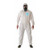 2000 coverall w/ collar, 2-way front zipper with re-sealable storm flap, white, 2xl