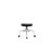 vinyl screw-lift stool with chrome base, glides, black