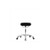 vinyl desk height stool with chrome base, chrome casters, gr