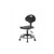 basic industrial polyurethane desk height chair with round tube base, no arms, casters