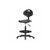 basic industrial polyurethane high bench height chair with black nylon base, no arms, chrome foot ring, glides